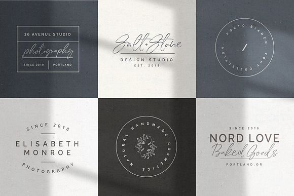 Porto Bianco Font Duo + 22 Logos in Display Fonts - product preview 7