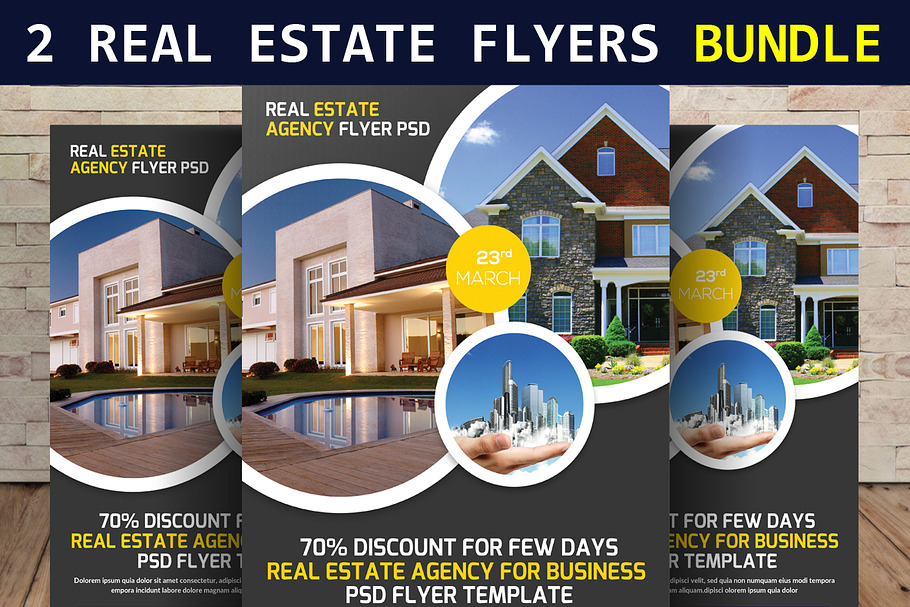 2 Property Real Estate Agency Flyers