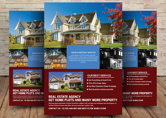 2 Property Real Estate Agency Flyers in Flyer Templates - product preview 1