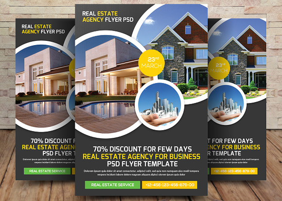 2 Property Real Estate Agency Flyers in Flyer Templates - product preview 2