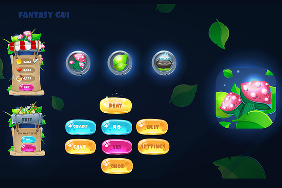 Magic fantasy Dreamy GUI. in Web Elements - product preview 2