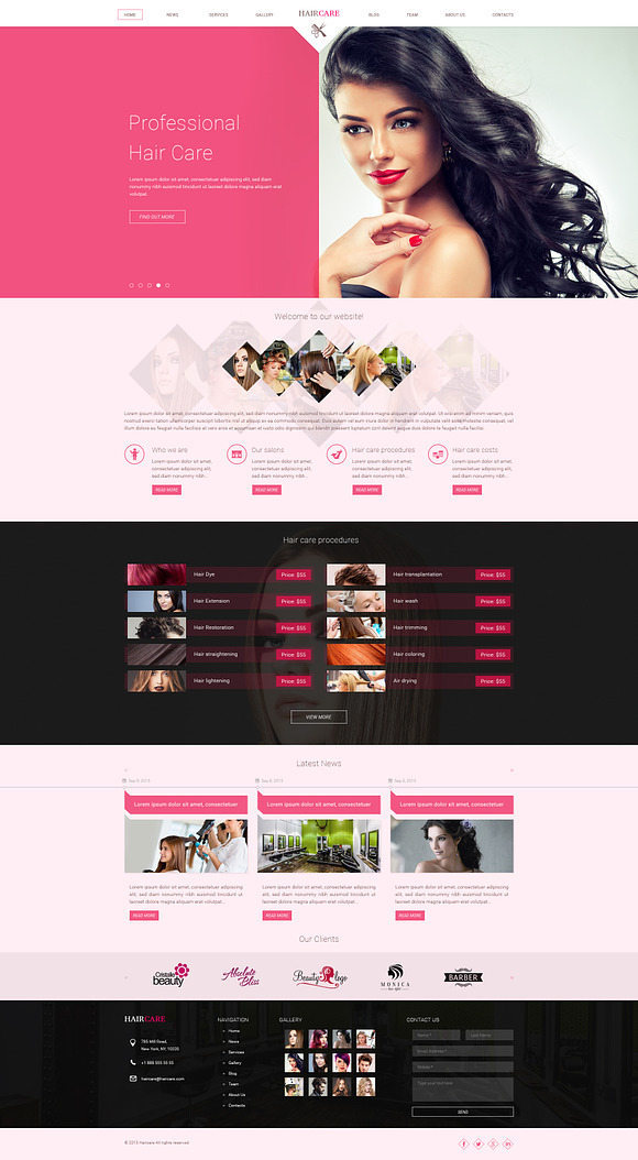 Hair Care Salon/Beauty PSD Template in Website Templates - product preview 1