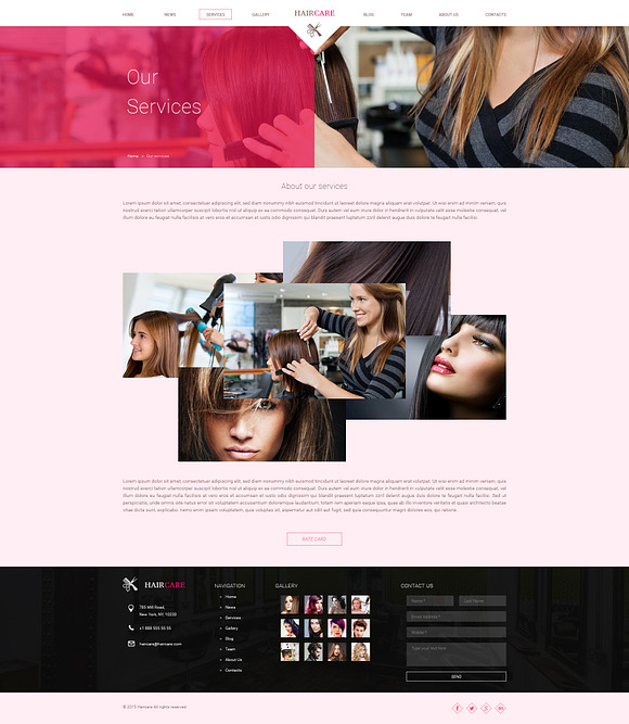 Hair Care Salon/Beauty PSD Template in Website Templates - product preview 2