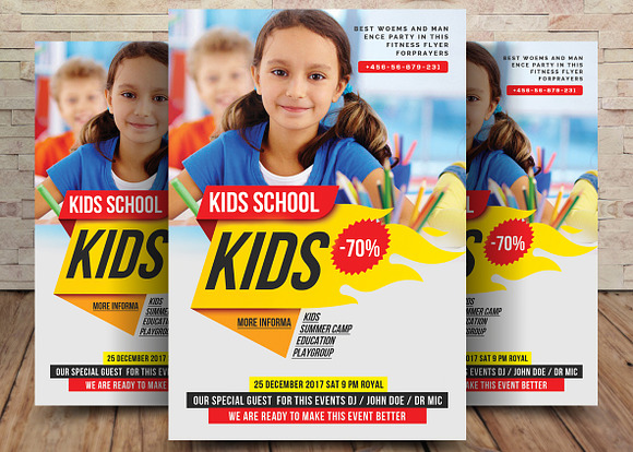 3 School Education Flyers Bundle in Flyer Templates - product preview 2