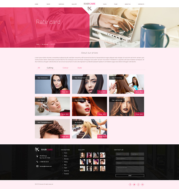 Hair Care Salon/Beauty PSD Template in Website Templates - product preview 3