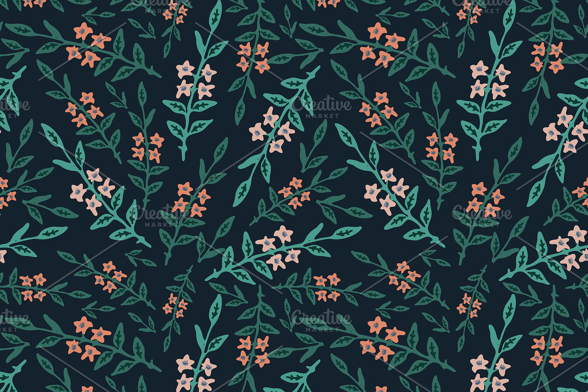 Seamless pink flowers in Patterns - product preview 8
