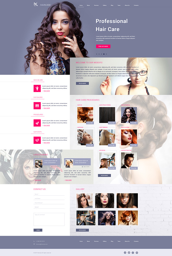 Hair Care Salon/Beauty PSD Template in Website Templates - product preview 11