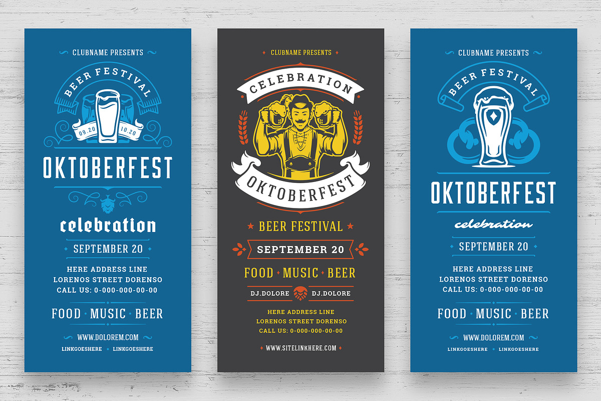 Oktoberfest flyers or banners in Invitation Templates - product preview 8