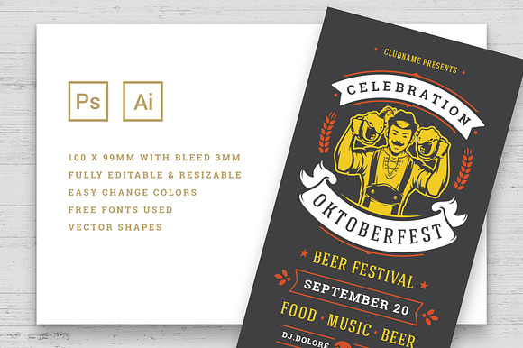 Oktoberfest flyers or banners in Invitation Templates - product preview 2