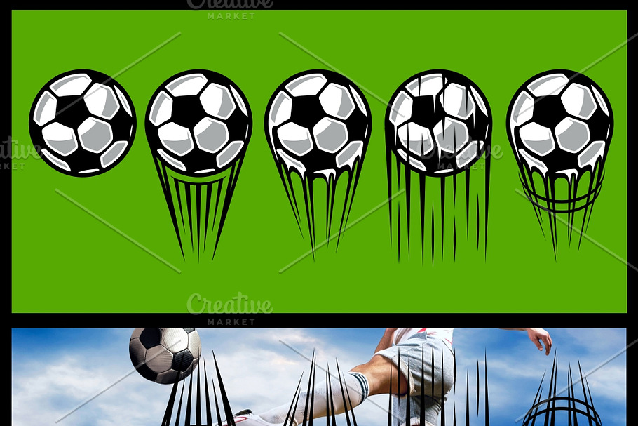 Football/Soccer Balls pack in Objects - product preview 8