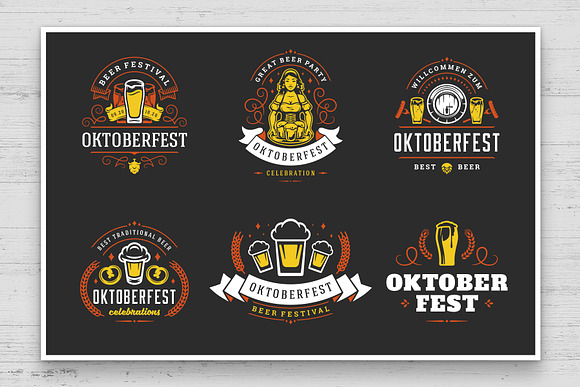 Oktoberfest vintage logos & badges in Invitation Templates - product preview 1
