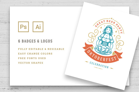 Oktoberfest vintage logos & badges in Invitation Templates - product preview 2