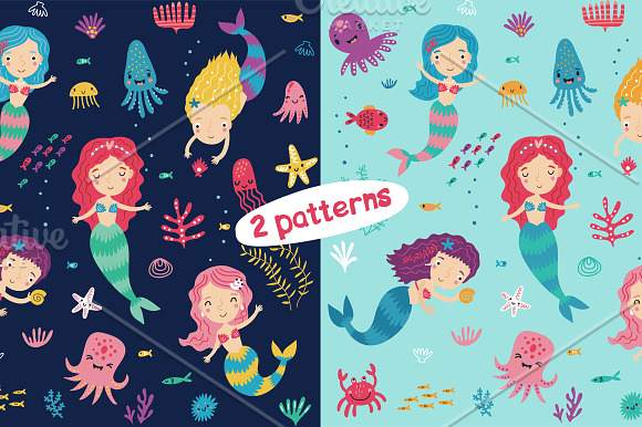 Mermaids and sea in Illustrations - product preview 2