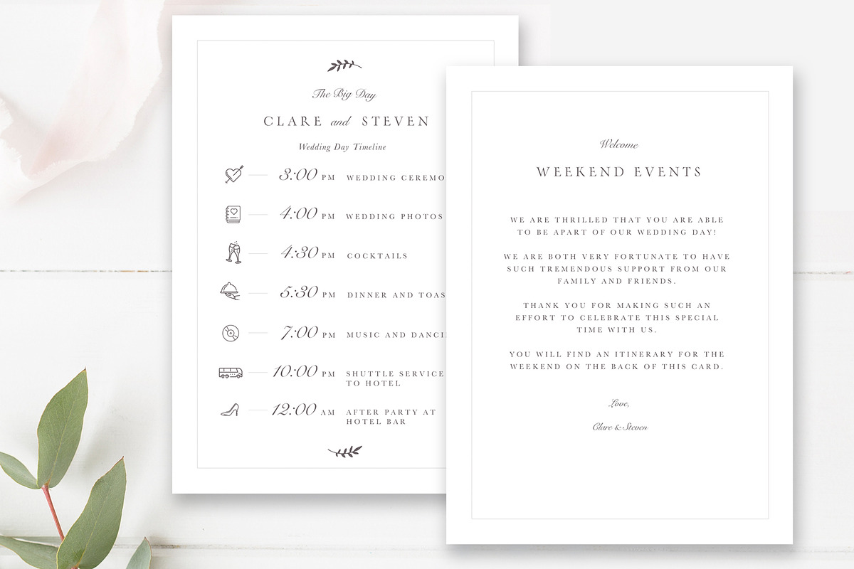 Printable Wedding Schedule in Card Templates - product preview 8