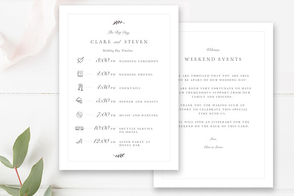 Printable Wedding Schedule in Card Templates - product preview 1