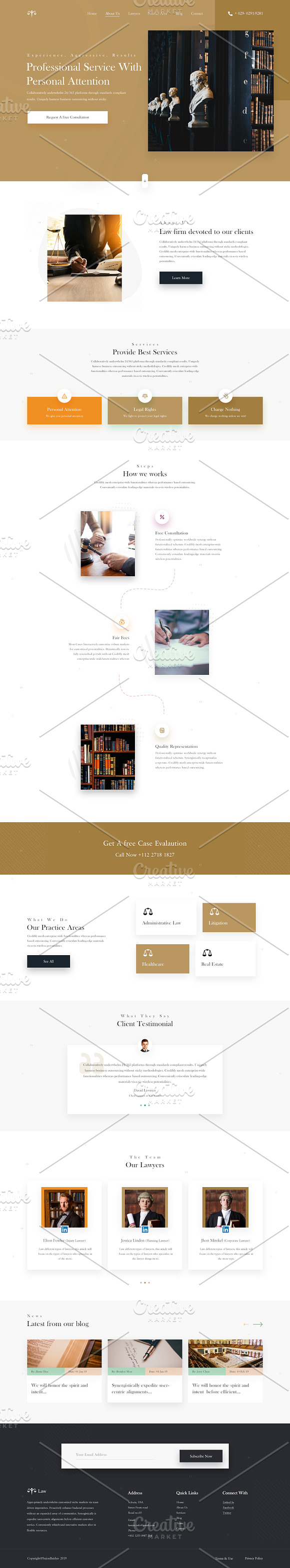 Law Firm - Homepage design in Landing Page Templates - product preview 1