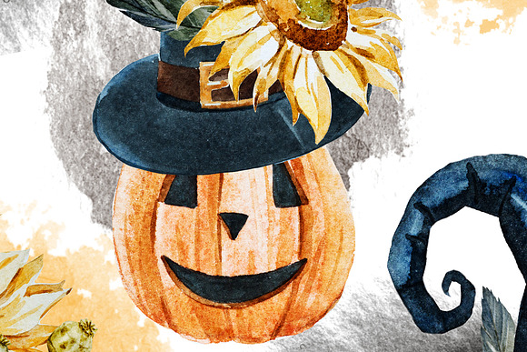 Watercolor Halloween Patterns in Patterns - product preview 5