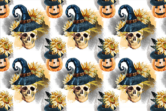 Watercolor Halloween Patterns in Patterns - product preview 6