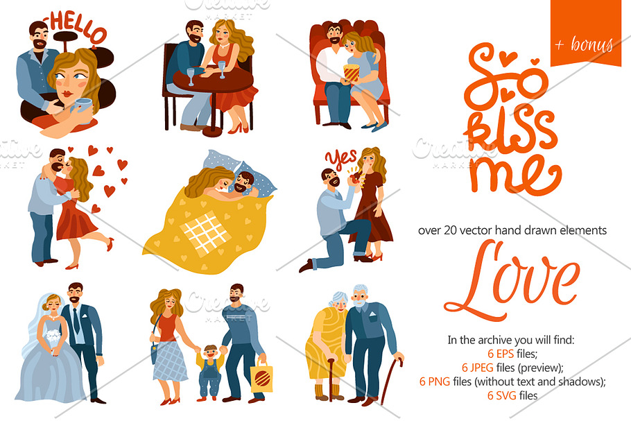 Love Scenes Set in Illustrations - product preview 8