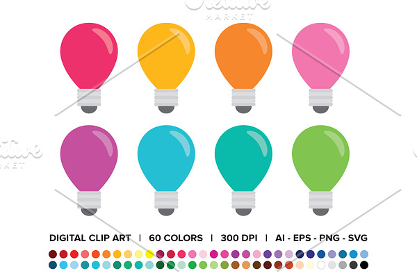 Light Bulb Clip Art Set