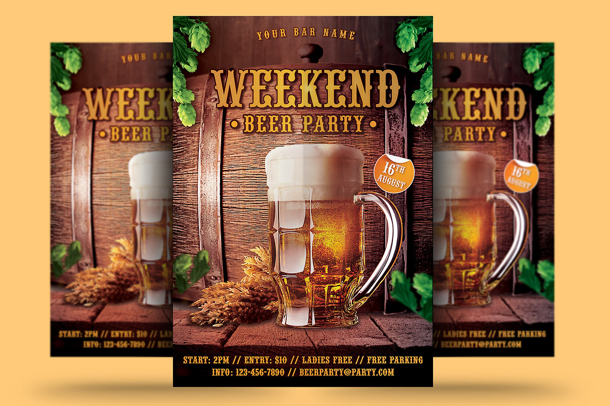Weekend Beer Party Flyer in Flyer Templates - product preview 8