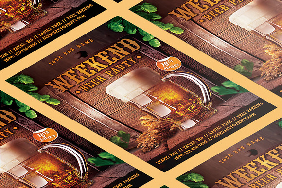 Weekend Beer Party Flyer in Flyer Templates - product preview 2