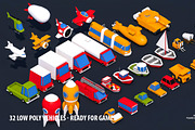 32 Low Poly Vehicles - Game Design
