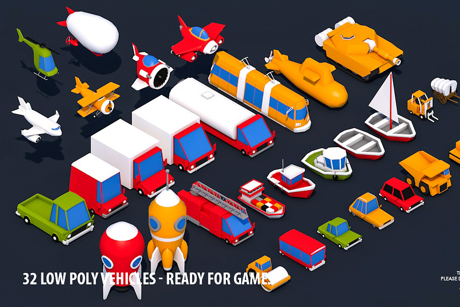32 Low Poly Vehicles - Game Design in Vehicles - product preview 8