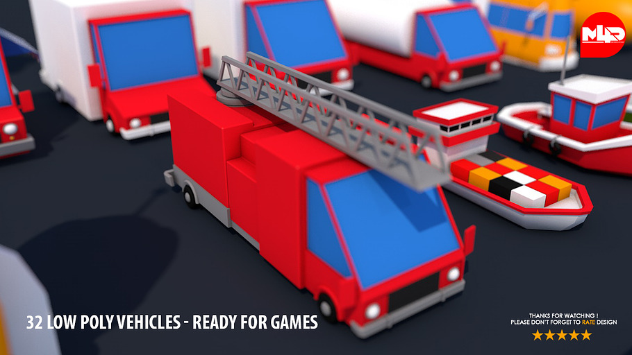 32 Low Poly Vehicles - Game Design in Vehicles - product preview 3