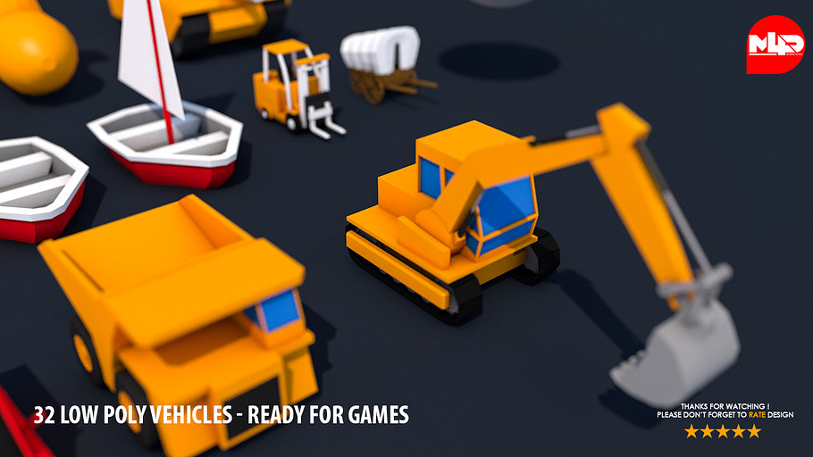 32 Low Poly Vehicles - Game Design in Vehicles - product preview 4