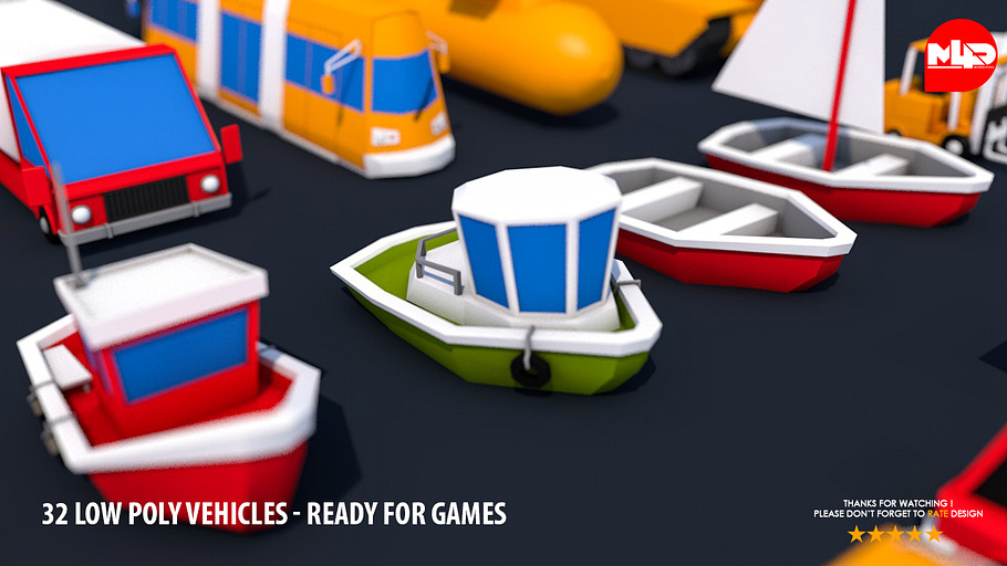 32 Low Poly Vehicles - Game Design in Vehicles - product preview 6