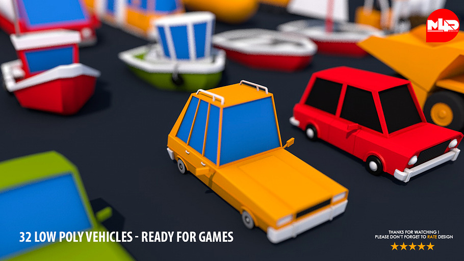32 Low Poly Vehicles - Game Design in Vehicles - product preview 9