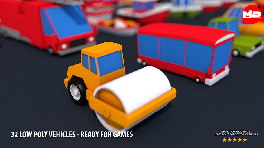32 Low Poly Vehicles - Game Design in Vehicles - product preview 10