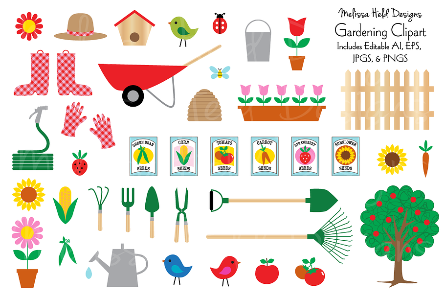 Gardening Clipart in Illustrations - product preview 8