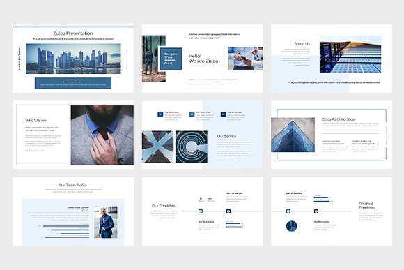 Zuloa : Blue Business Powerpoint in PowerPoint Templates - product preview 1