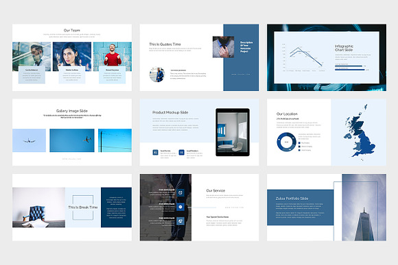 Zuloa : Blue Business Powerpoint in PowerPoint Templates - product preview 3
