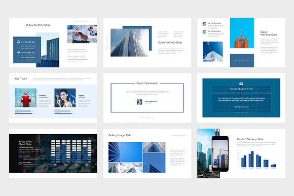 Zuloa : Blue Business Powerpoint in PowerPoint Templates - product preview 4