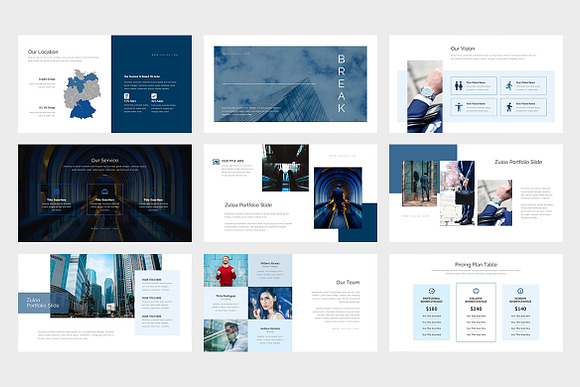 Zuloa : Blue Business Powerpoint in PowerPoint Templates - product preview 5