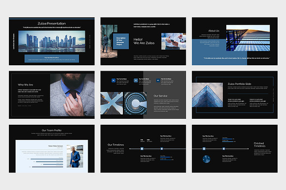 Zuloa : Blue Business Powerpoint in PowerPoint Templates - product preview 7