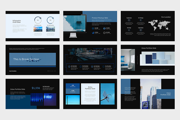 Zuloa : Blue Business Powerpoint in PowerPoint Templates - product preview 8