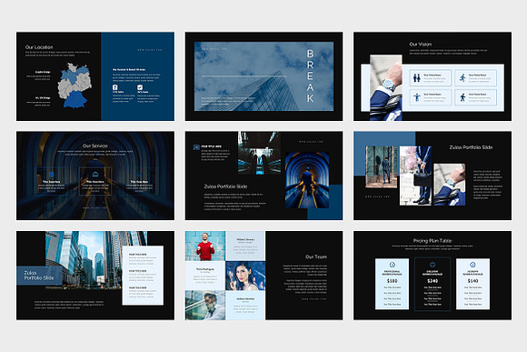 Zuloa : Blue Business Powerpoint in PowerPoint Templates - product preview 11