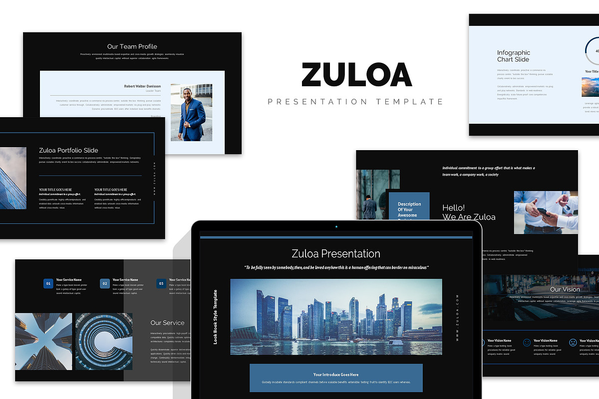 Zuloa : Blue Business Keynote in Keynote Templates - product preview 8