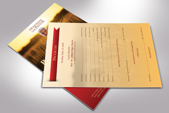 Pastor Anniversary Program Word in Stationery Templates - product preview 1