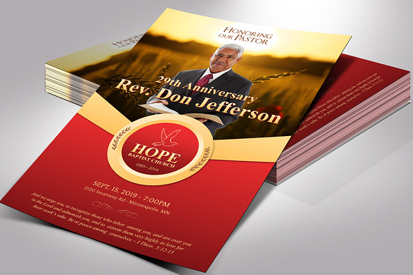 Pastor Anniversary Program Word in Stationery Templates - product preview 2