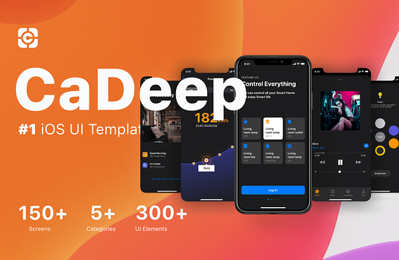 CaDeep - iOS App Design UI Kit in App Templates - product preview 6