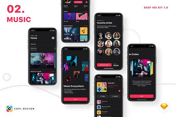 CaDeep - iOS App Design UI Kit in App Templates - product preview 9