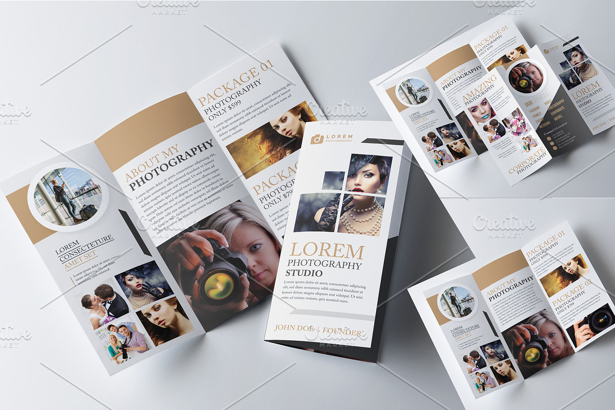 Photography Trifold Brochure in Brochure Templates - product preview 8