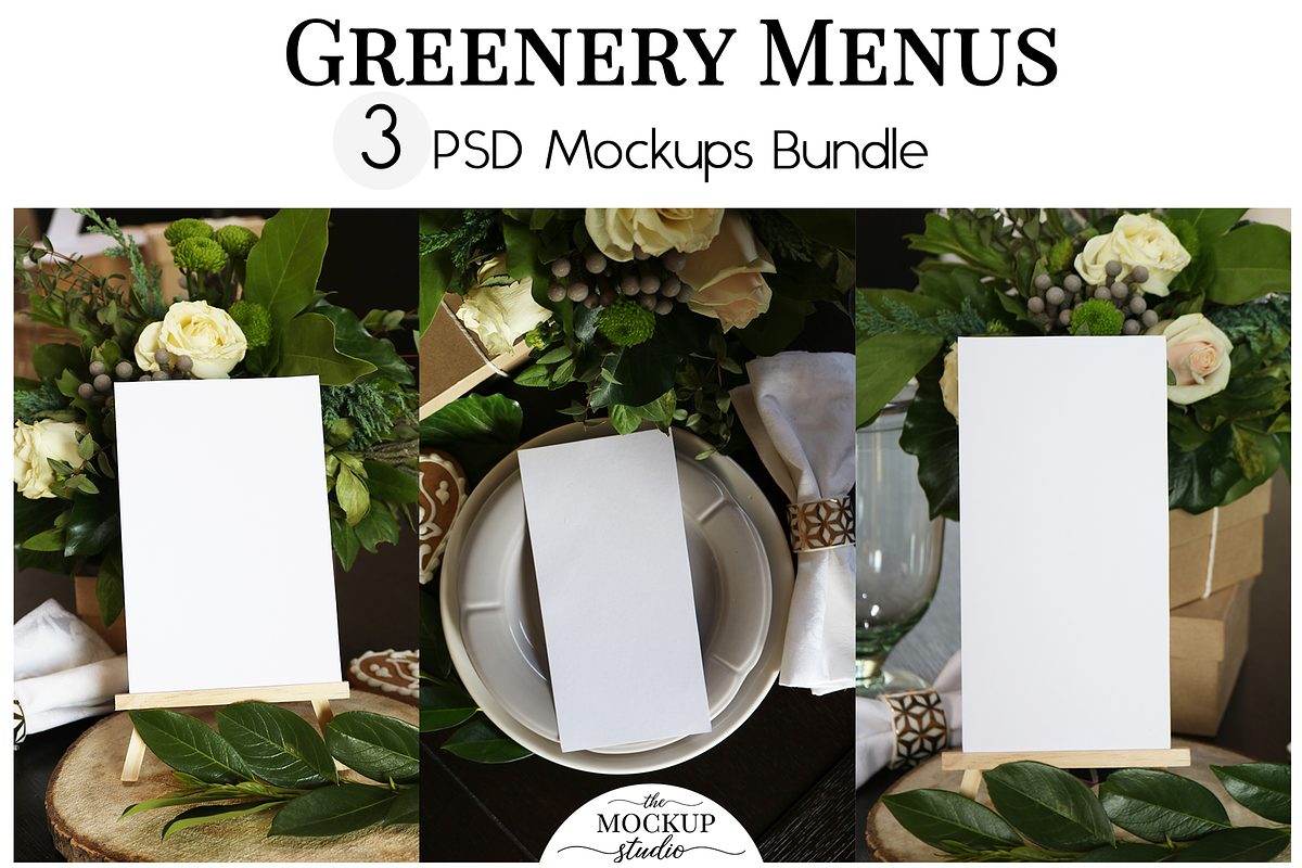Menu Mockups Bundle - Greenery Theme in Stationery Templates - product preview 8
