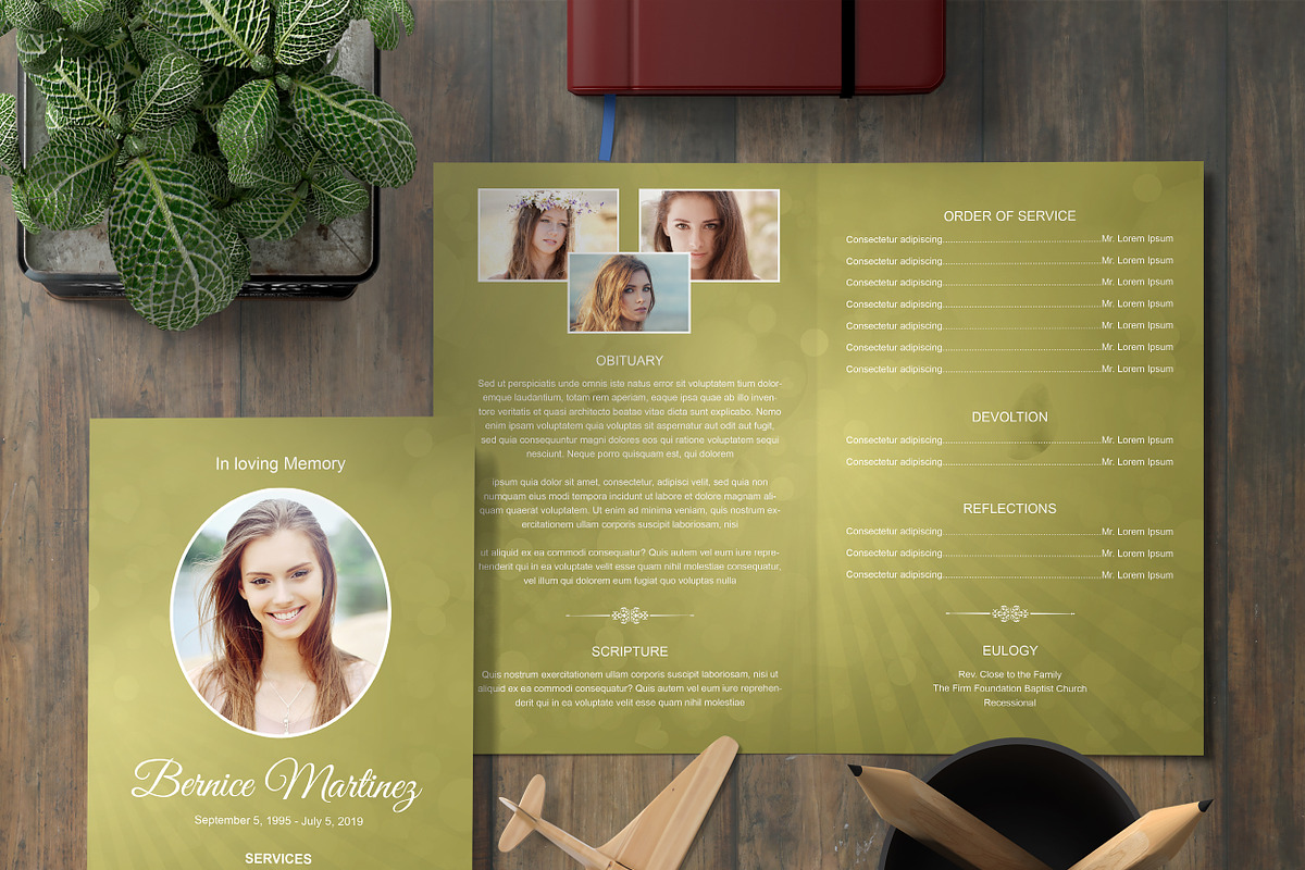 Obituary Program Template in Card Templates - product preview 8