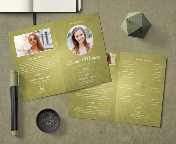 Obituary Program Template in Card Templates - product preview 1